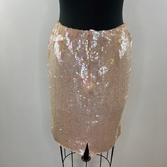Sequin Mini Skirt - Gold - Picture 4 of 7